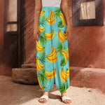Banana Palm Leaf Pattern Print Harem Pants