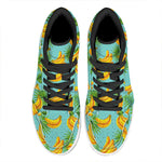 Banana Palm Leaf Pattern Print High Top Leather Sneakers