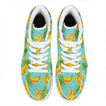 Banana Palm Leaf Pattern Print High Top Leather Sneakers