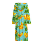 Banana Palm Leaf Pattern Print Hooded Bathrobe