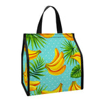 Banana Palm Leaf Pattern Print Insulated Lunch Tote