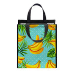 Banana Palm Leaf Pattern Print Insulated Lunch Tote