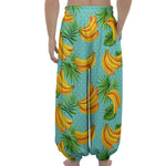 Banana Palm Leaf Pattern Print Lantern Pants
