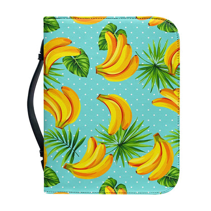 Banana Palm Leaf Pattern Print Leather Bible Cover