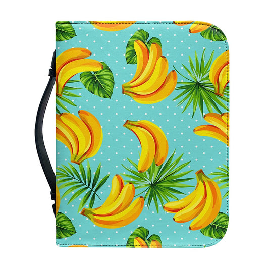 Banana Palm Leaf Pattern Print Leather Bible Cover