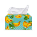 Banana Palm Leaf Pattern Print Leather Tissue Box Cover