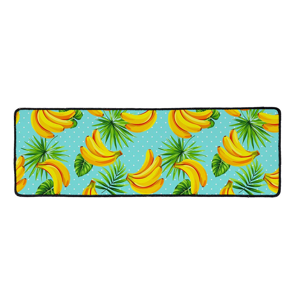 Banana Palm Leaf Pattern Print Long Kitchen Mat