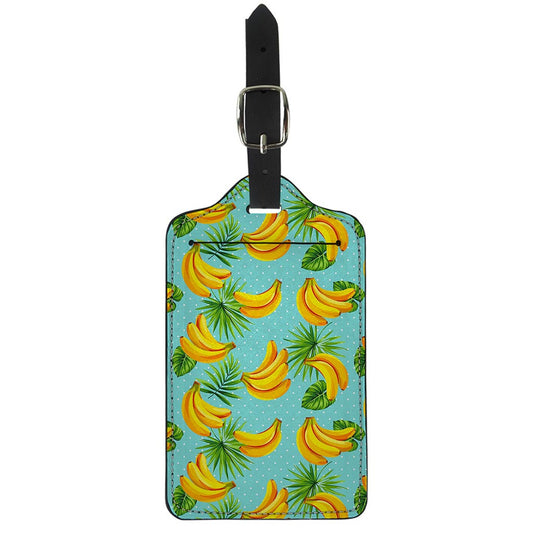 Banana Palm Leaf Pattern Print Luggage Tag