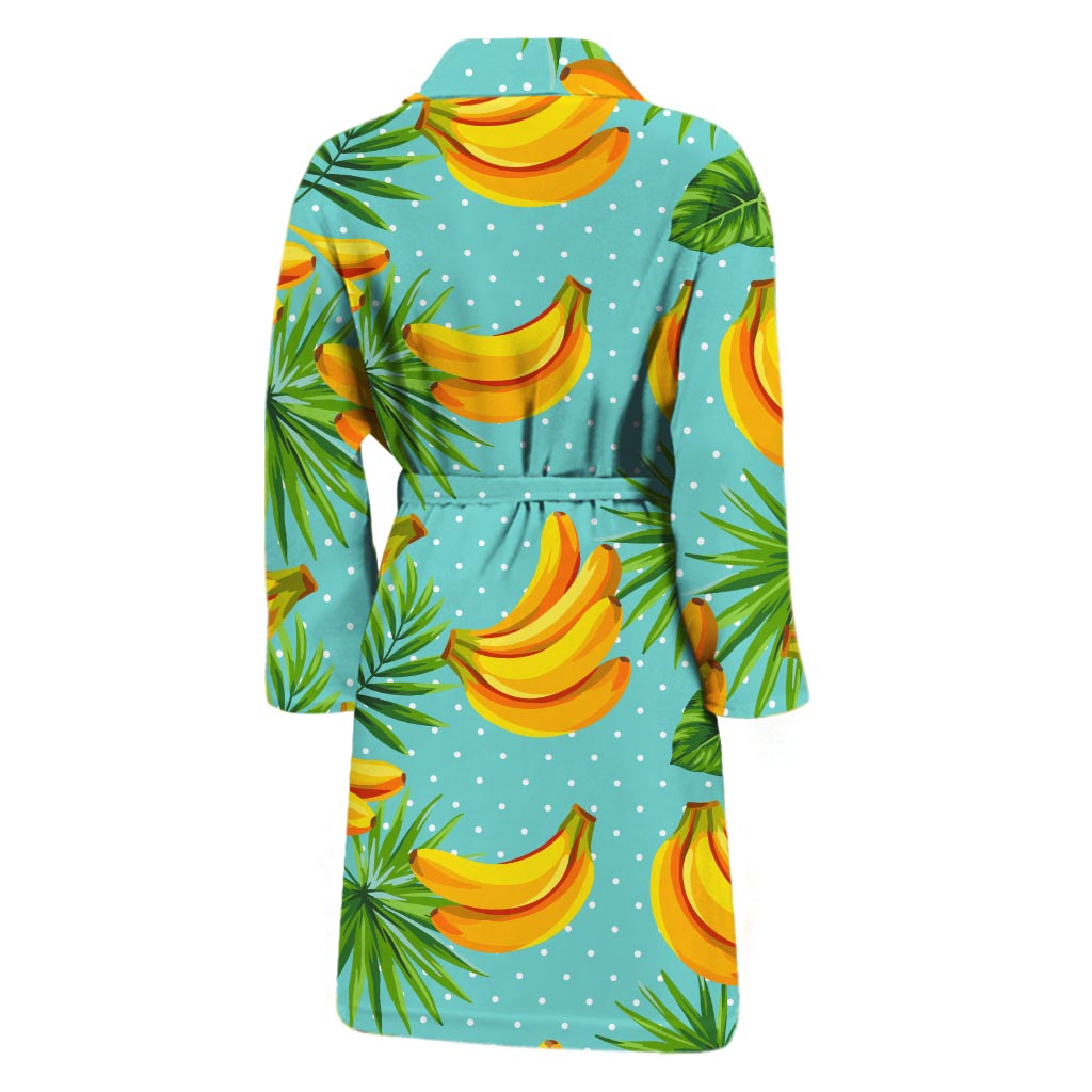 Banana Palm Leaf Pattern Print Men's Bathrobe