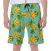 Banana Palm Leaf Pattern Print Men's Beach Shorts