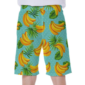 Banana Palm Leaf Pattern Print Men's Beach Shorts