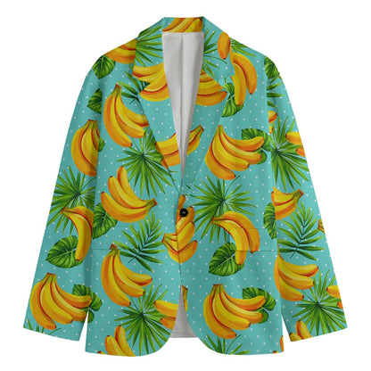 Banana Palm Leaf Pattern Print Men's Blazer