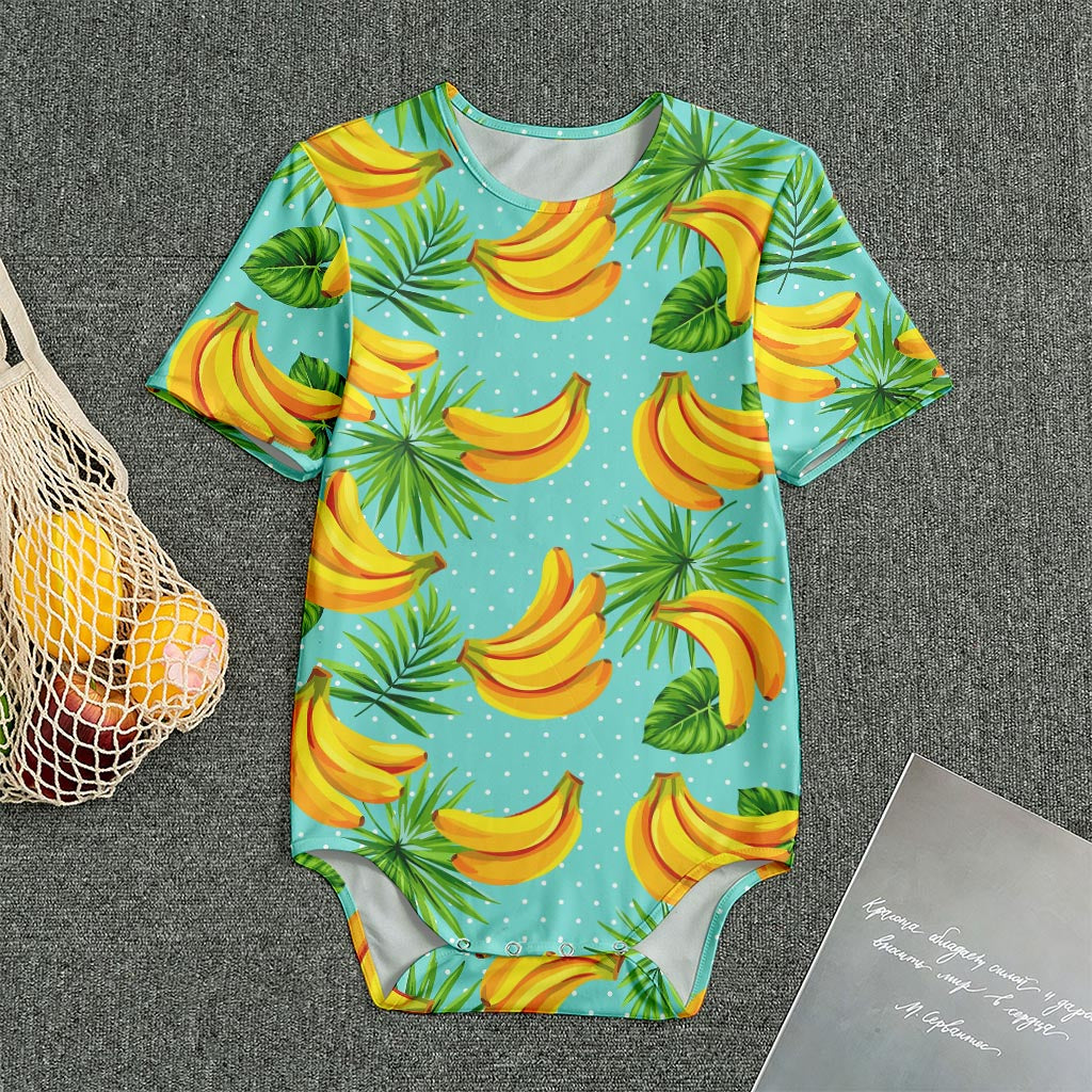 Banana Palm Leaf Pattern Print Men's Bodysuit