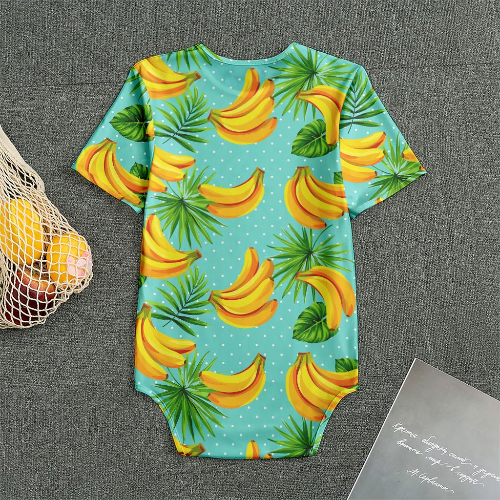 Banana Palm Leaf Pattern Print Men's Bodysuit
