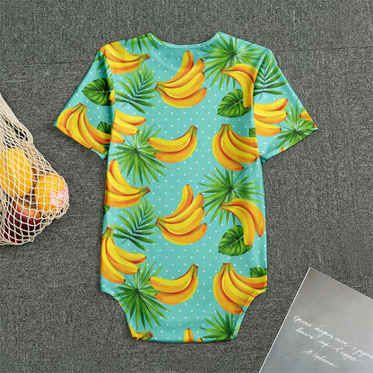 Banana Palm Leaf Pattern Print Men's Bodysuit