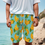 Banana Palm Leaf Pattern Print Men's Cargo Shorts