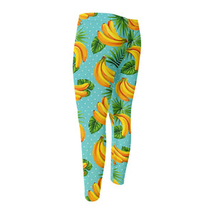Banana Palm Leaf Pattern Print Men's Compression Pants