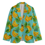 Banana Palm Leaf Pattern Print Men's Cotton Blazer