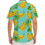 Banana Palm Leaf Pattern Print Men's Deep V-Neck Shirt