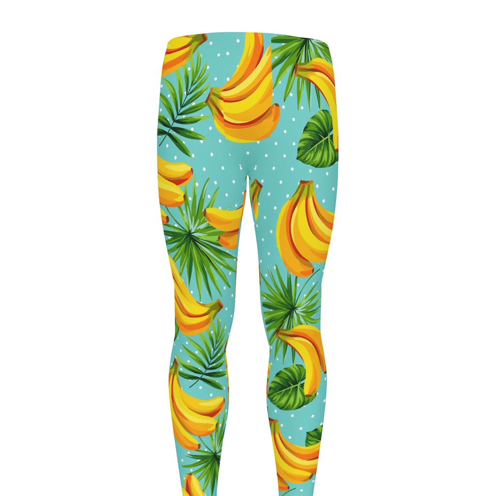 Banana Palm Leaf Pattern Print Men's leggings