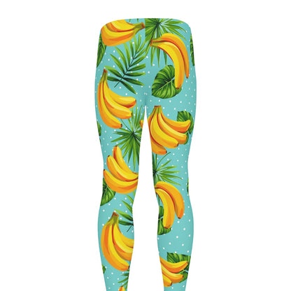 Banana Palm Leaf Pattern Print Men's leggings