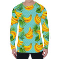 Banana Palm Leaf Pattern Print Men's Long Sleeve T-Shirt
