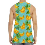 Banana Palm Leaf Pattern Print Men's Muscle Tank Top