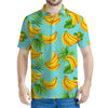 Banana Palm Leaf Pattern Print Men's Polo Shirt