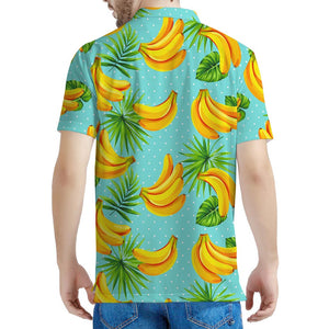 Banana Palm Leaf Pattern Print Men's Polo Shirt