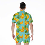 Banana Palm Leaf Pattern Print Men's Rompers