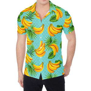 Banana Palm Leaf Pattern Print Men's Shirt