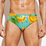 Banana Palm Leaf Pattern Print Men's Swim Briefs
