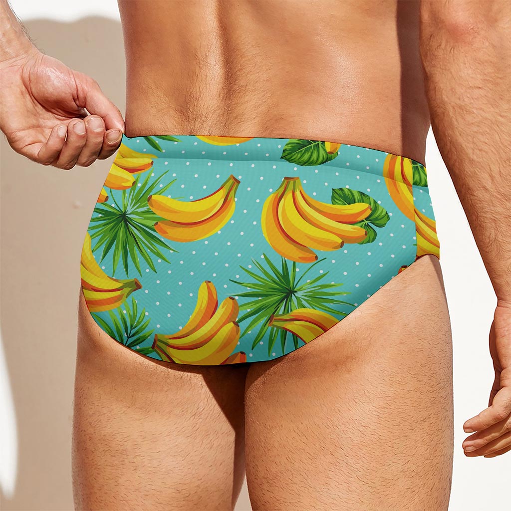 Banana Palm Leaf Pattern Print Men's Swim Briefs