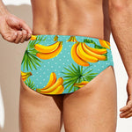 Banana Palm Leaf Pattern Print Men's Swim Briefs