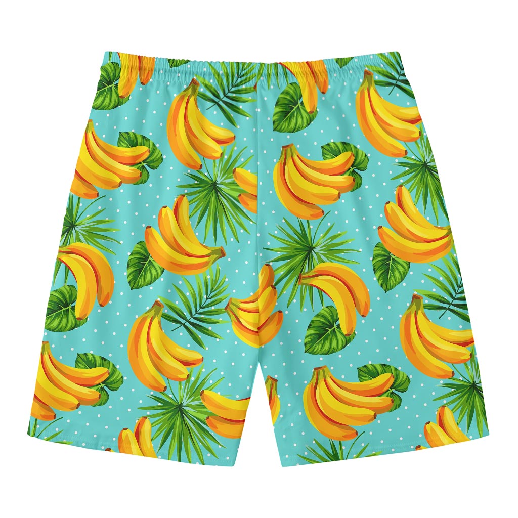 Banana Palm Leaf Pattern Print Men's Swim Trunks