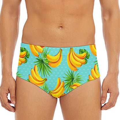 Banana Palm Leaf Pattern Print Men's Triangle Swim Briefs