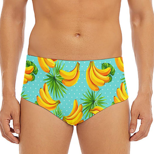 Banana Palm Leaf Pattern Print Men's Triangle Swim Briefs