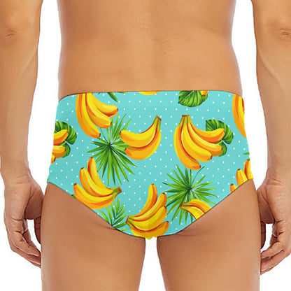 Banana Palm Leaf Pattern Print Men's Triangle Swim Briefs