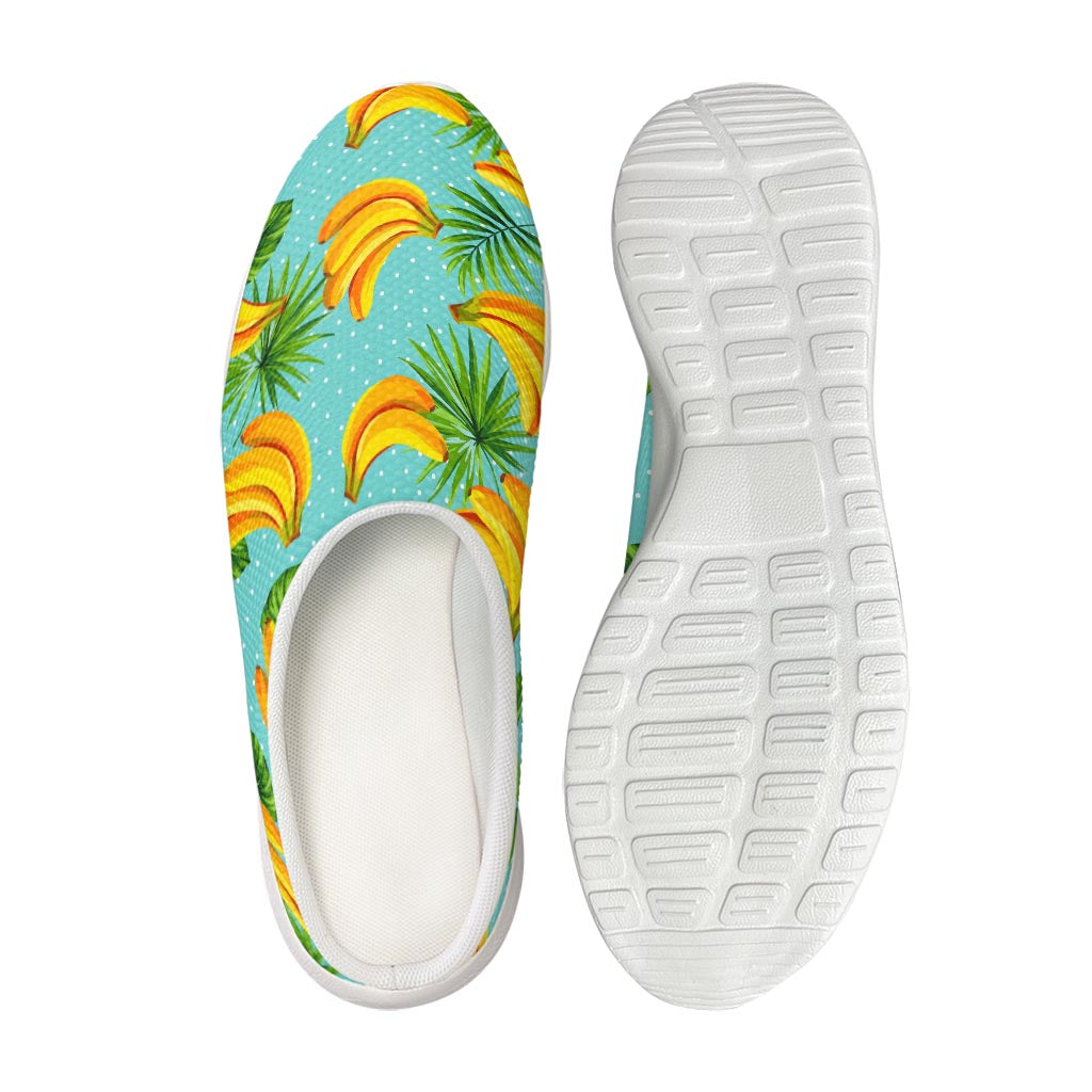 Banana Palm Leaf Pattern Print Mesh Casual Shoes