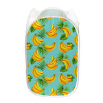 Banana Palm Leaf Pattern Print Mesh Laundry Hamper