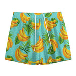 Banana Palm Leaf Pattern Print Mesh Shorts