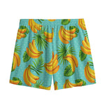 Banana Palm Leaf Pattern Print Mesh Shorts