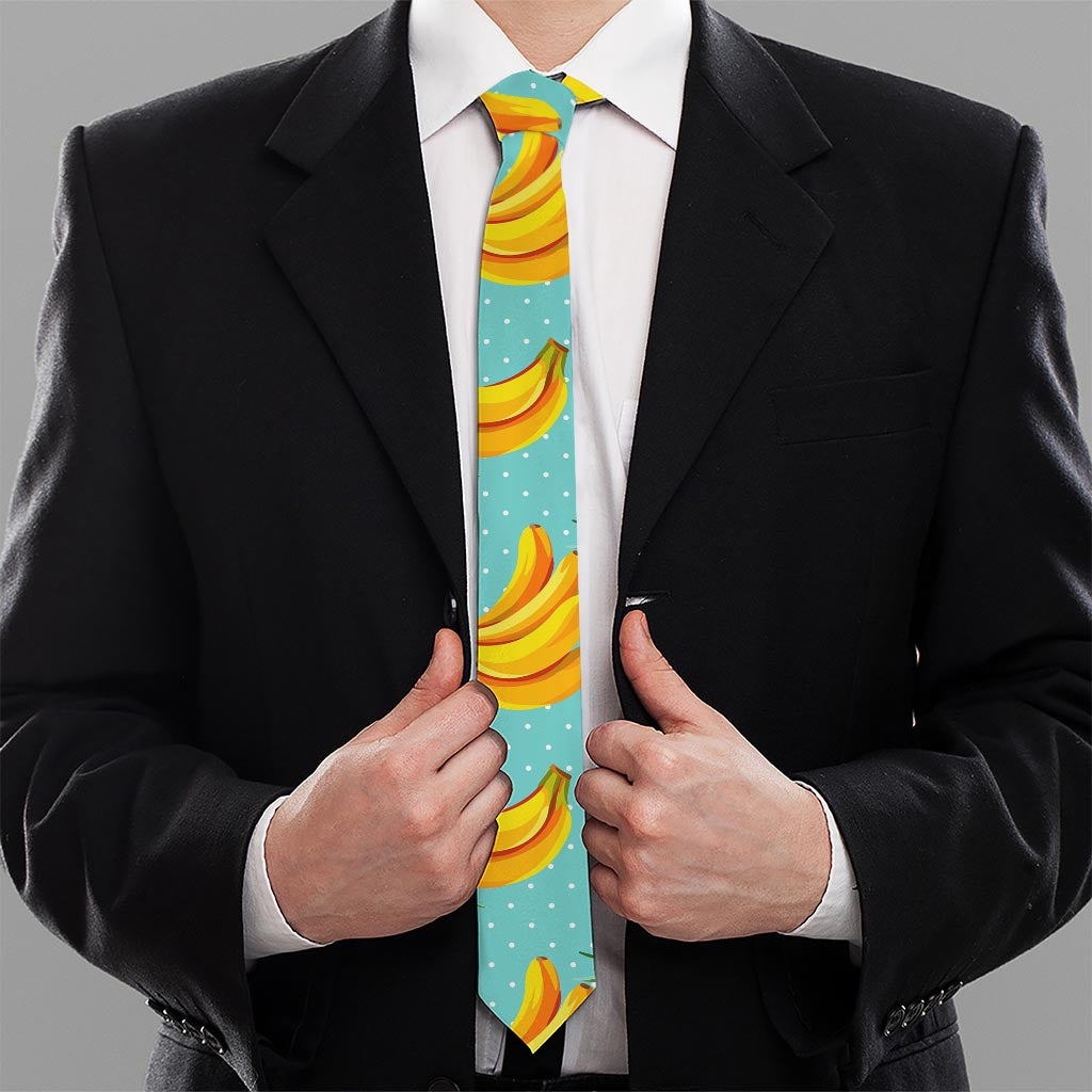 Banana Palm Leaf Pattern Print Necktie