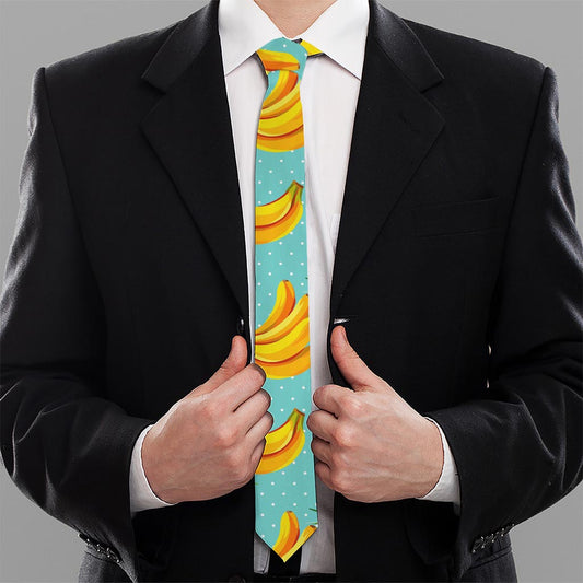 Banana Palm Leaf Pattern Print Necktie