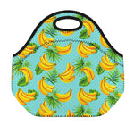 Banana Palm Leaf Pattern Print Neoprene Lunch Bag