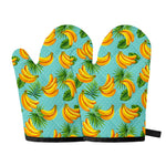 Banana Palm Leaf Pattern Print Oven Mitts