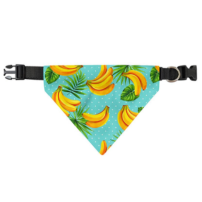 Banana Palm Leaf Pattern Print Over The Collar Dog Bandana