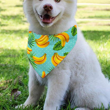 Banana Palm Leaf Pattern Print Over The Collar Dog Bandana