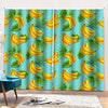 Banana Palm Leaf Pattern Print Pencil Pleat Curtains