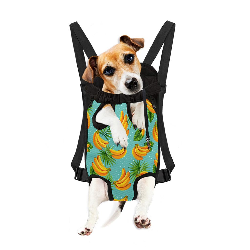 Banana Palm Leaf Pattern Print Pet Carrier Backpack
